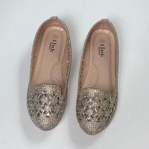 Link Comfort Gold Silver Girl Shoes Size 3